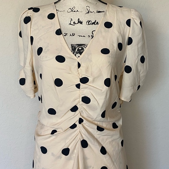a new day Cream and black Polka Dots High Low Dress NWT - Picture 4 of 11